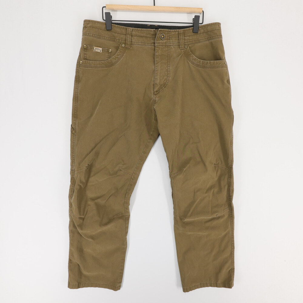 Kuhl Revolvr Pants Mens 35x30 (35x28) Brown Outdoor Hiking Canvas Lightweight